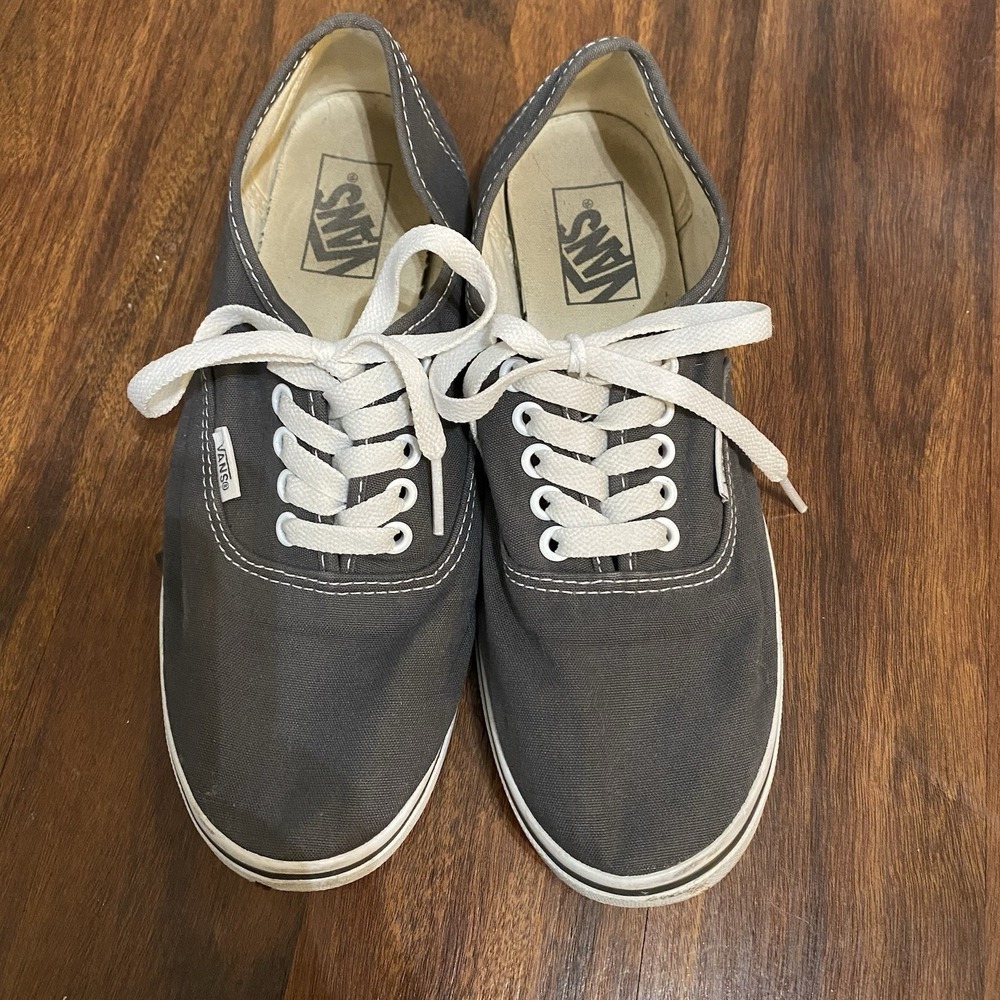 Vans Low Top Gray Canvas Lace Up Shoes Unisex Women's Size 9 Sneakers - Picture 5 of 5